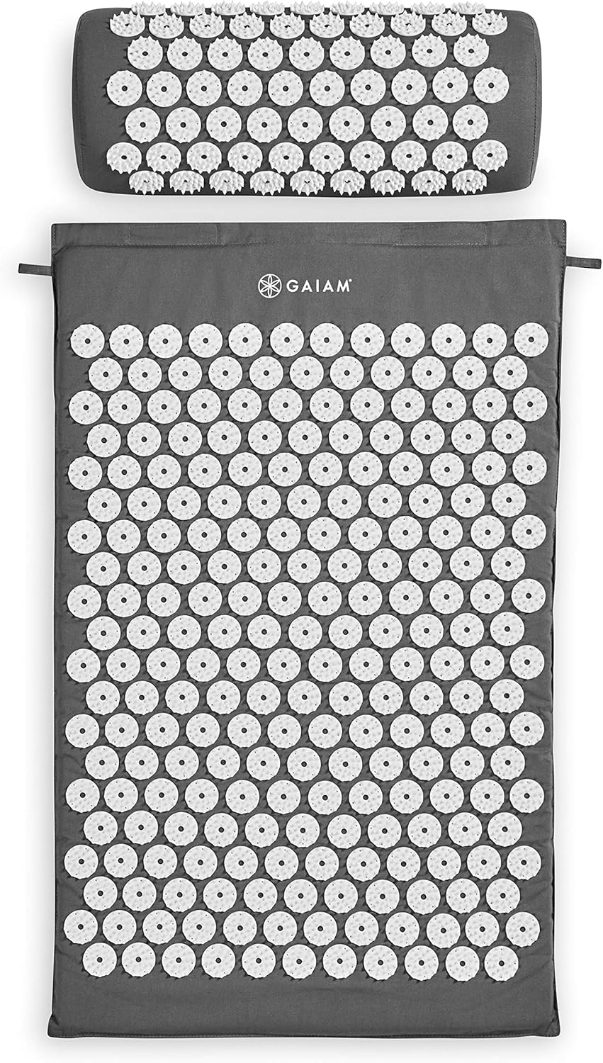Gaiam Acupressure Mat and Pillow Set - Acupuncture Style Massage Mat & Pillow | Relief for Sciatic Nerve, Muscle Tension, Fibromyalgia, Neck, Shoulder & Back Pain, Migraine & Headaches and Insomnia: Sports & Outdoors
