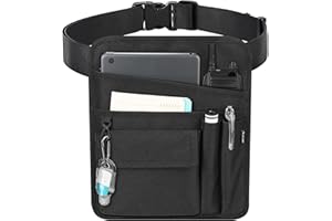 Likesing Server Apron Waist Pouch, Restaurant Waiter Waist Tool Pouch Bag with Adjustable Belt, Utility Money Bag Working Serving Apron with Pockets for Waitress for Restaurant Hotel Bar