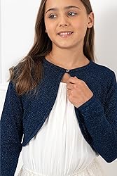 BOLEROSE Girls Long Sleeve Sparkle Cardigan