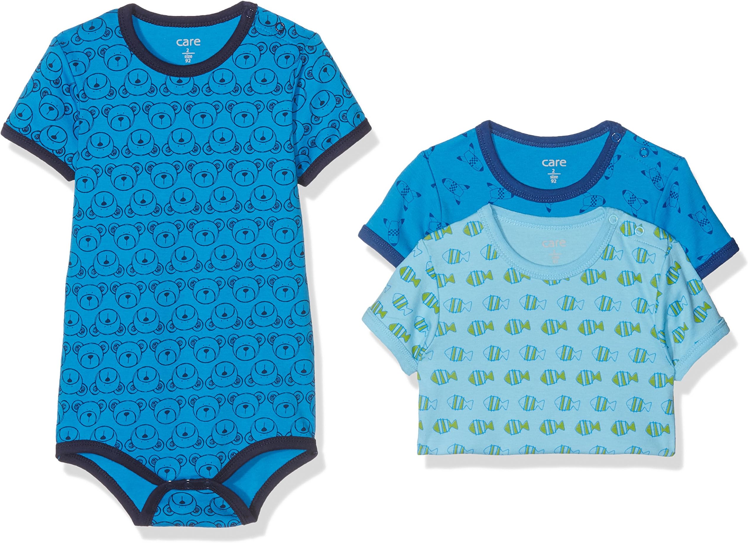 Amazon Exclusive: Care Baby Boys Bodysuits Shortsleeved 6er Packs and 3er Packs