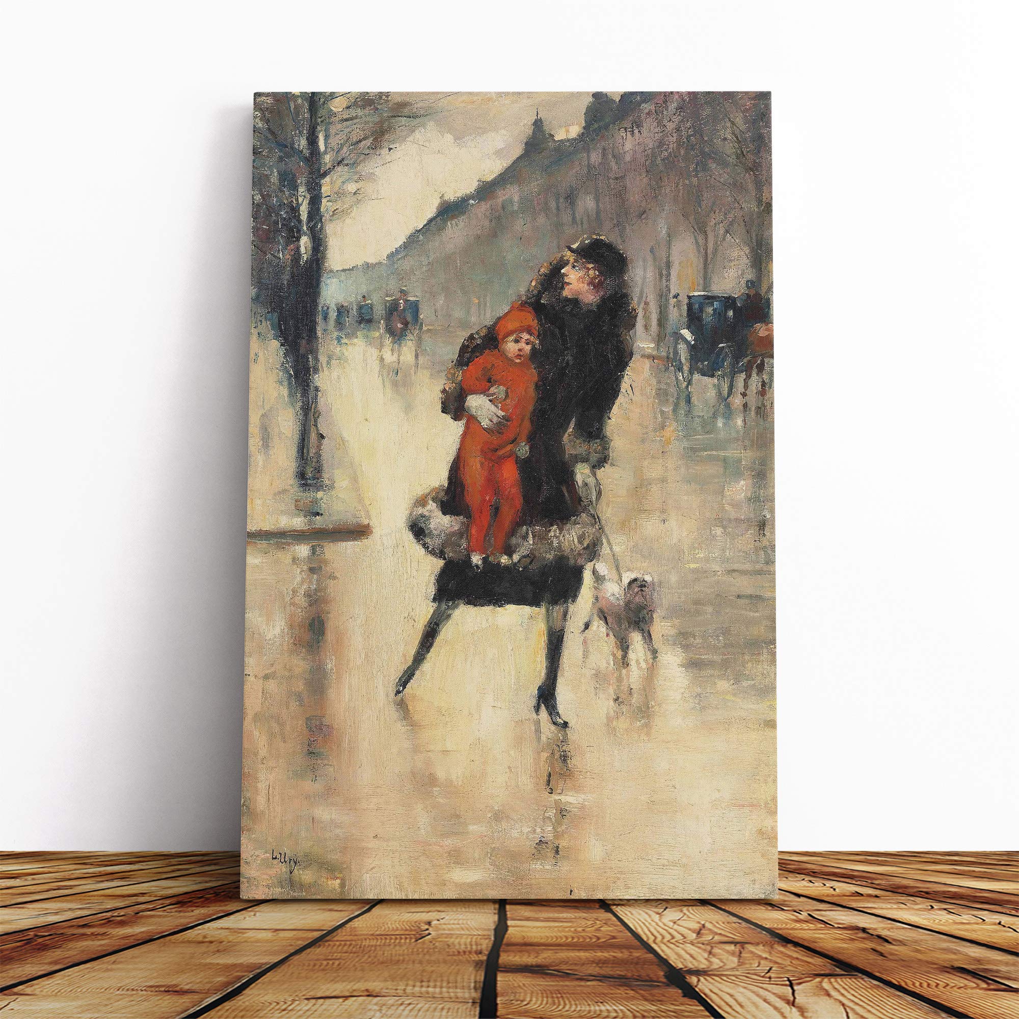 Lesser URY Mother with Child Canvas Print | Gallery Wrapped 30mm Frame Wall Art | 20x14 inches | Ready to Hang | Modern People Picture | Living Room Bedroom Lounge Office