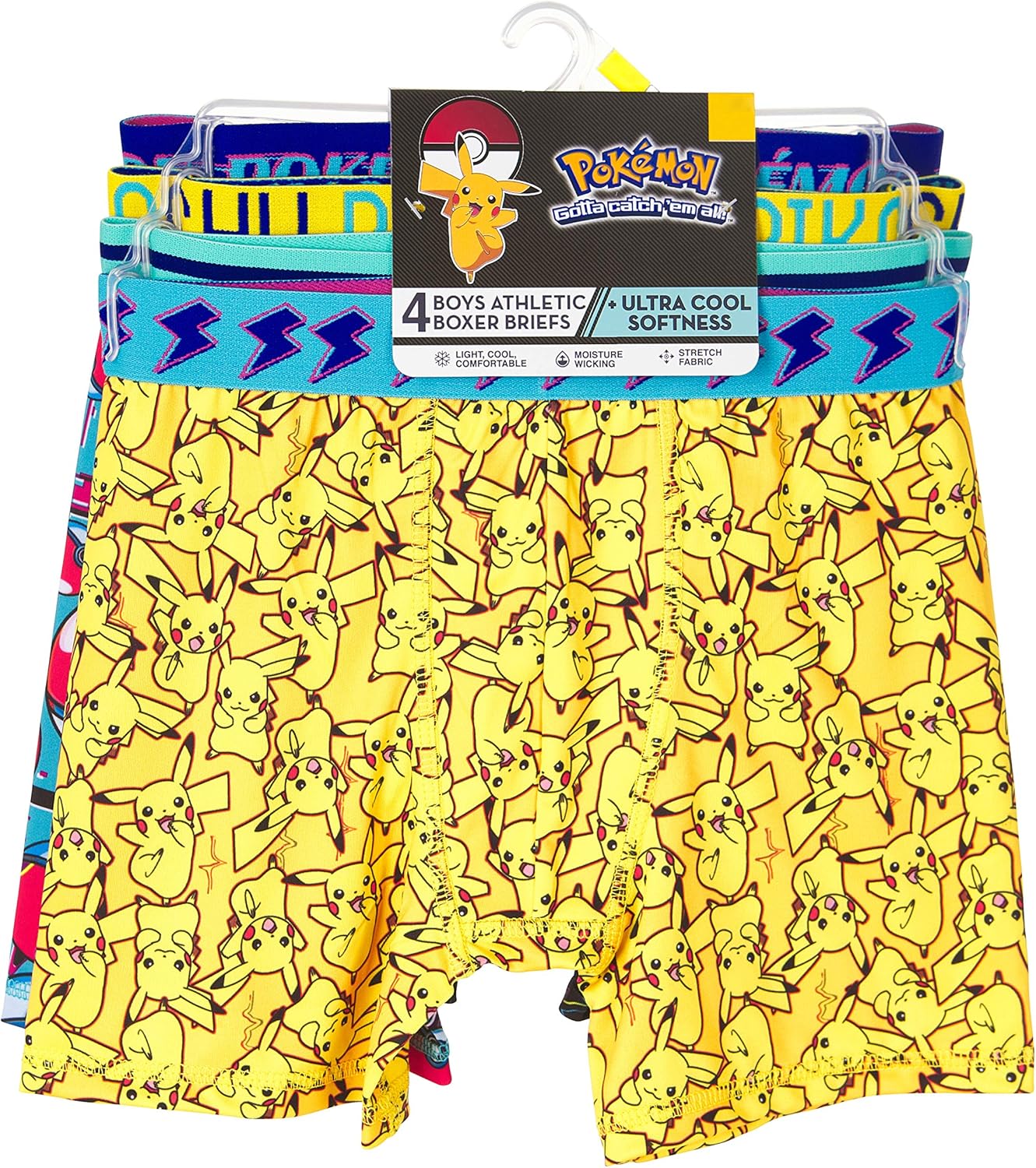 Pokemon Boys Athletic Boxer Brief: Clothing