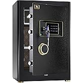 TIGERKING 𝐇𝐞𝐚𝐯𝐲 𝐃𝐮𝐭𝐲 Large Safe Box, 2.05 Cubic Feet Home Safe with Touch Screen Keypad & Built-in Lock Box, Digital Safes for Home Office