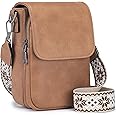 POIUGOYA Small Crossbody Bags for Women Trendy,Leather Triple Compartment Cell Phone Crossbody Wallet Purses with Card Slots