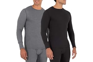 Fruit of the Loom Mens Recycled Waffle Thermal Underwear Crew Top (1 and 2 Packs)
