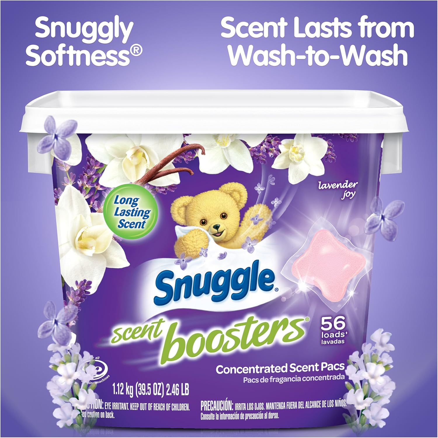 Snuggle Scent Boosters In-Wash Laundry Scent Pacs, Lavender Joy, 56 Count: Health & Personal Care