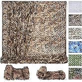 Sposuit Camo Netting - Camouflage Net 10x20 20x20 10x10, Military Camo Netting for Hunting Bulk Roll, Camo Tarp Sunshade Net for Party Decorations, Sunshade, Camping Ghillie Netting