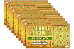 Larkmo Prank Gag Lottery Tickets - 10 Total Tickets, All Same Design, These Lottery Ticket Scratch Off Cards Look Super Real Like A Real Scratcher Joke Lotto Ticket, Win 10,000