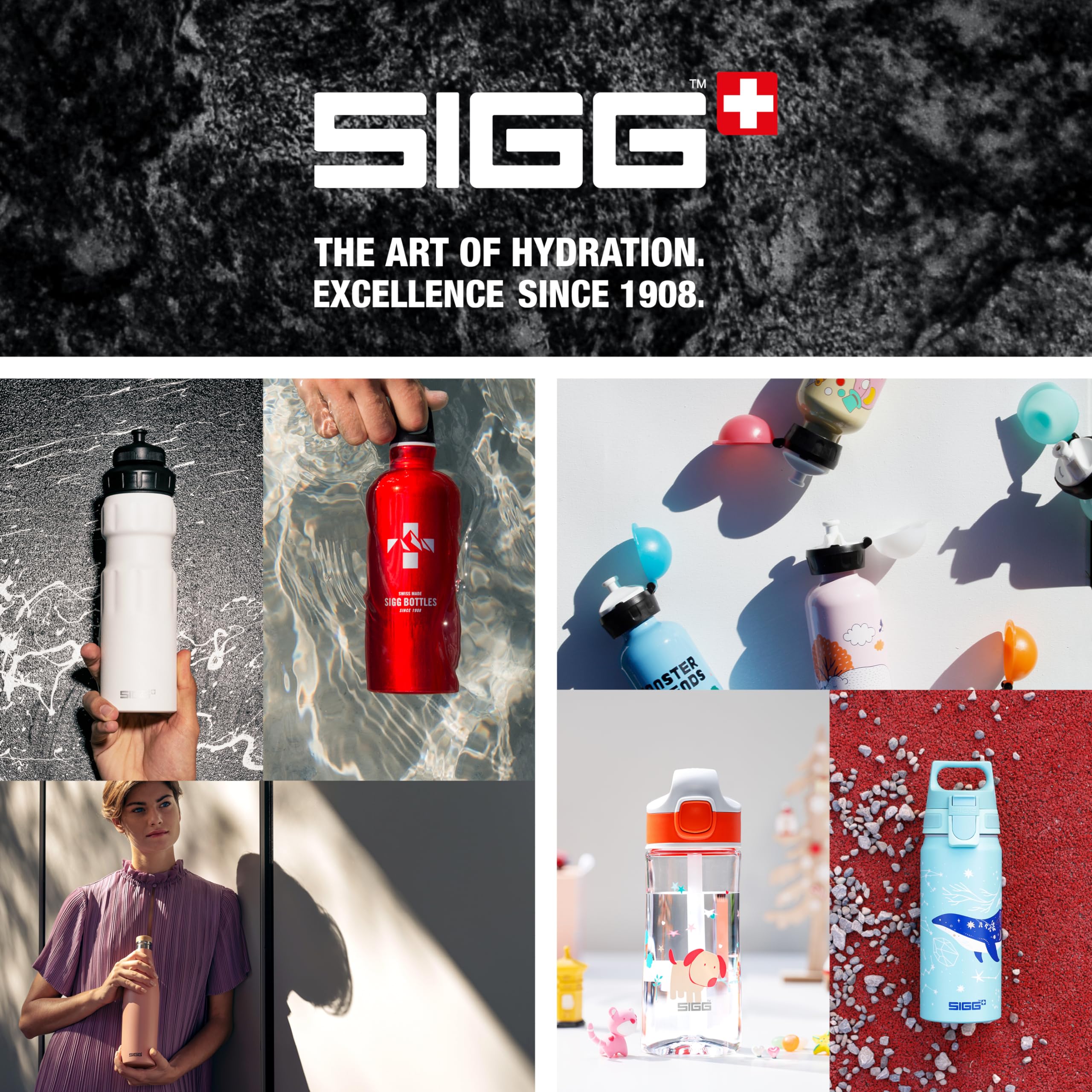 SIGG - Alu Fahrrad Trinkflasche - WMB Sports Black Touch - Mit 3-Stufen-Sportverschluss - Klimaneutral Zertifiziert - Auslaufsicher - Federleicht - BPA-frei - Sport & Fahrrad Zubehör - Schwarz - 0,75L