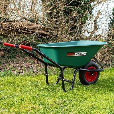 Home Master Heavy Duty Garden Wheelbarrow 90L 150kg Load Pneumatic Wheel