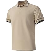 KAOKLRNI Men's Breathable Active Polo Shirts for Golf Quickly-Dry Performance Casual Wear Short Sleeve Tee