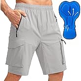 Bikewa Men's Mountain Bike Shorts 3D Padded Loose-fit Biking Riding Cycling Bicycle Biker Shorts Zipper Pockets