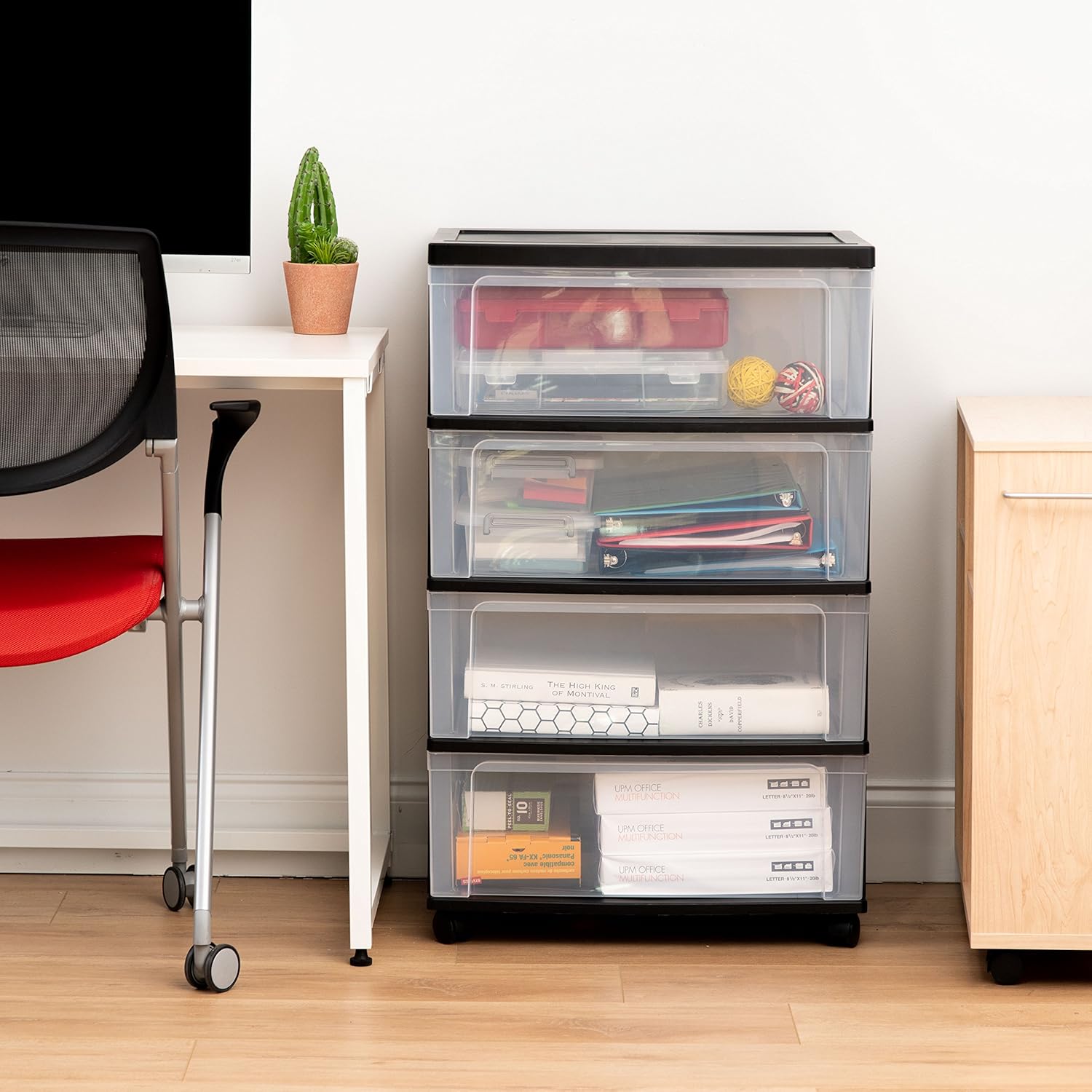 IRIS USA, Inc. 110303 4-Drawer Wide Chest, Black: Home & Kitchen