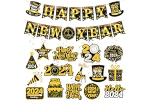 C L COOPER LIFE 2024 Happy New Year Banners 20Pcs New Years Eve Hanging Swirls Happy New Year Party Decorations Happy New Year Swirl Streamers for New Year Celebration Supplies