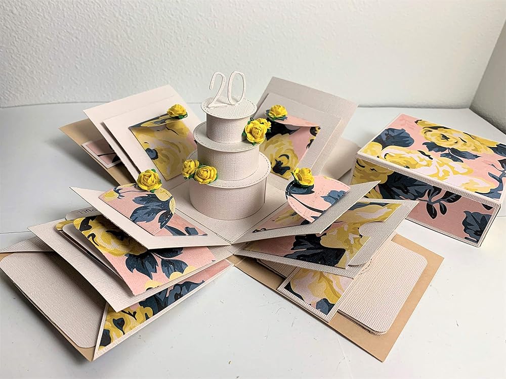 Unique 3 Layer 3D Cake Explosion Box for birthday/wedding