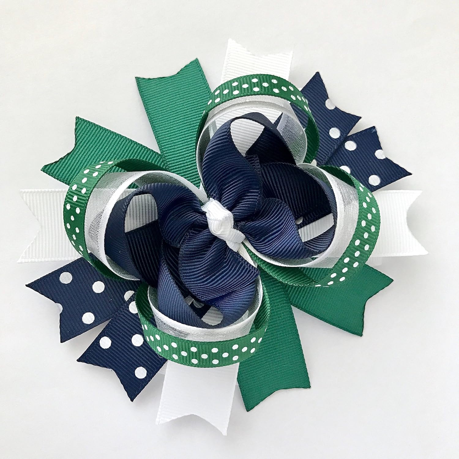 Amazon Com School Uniform Hunter Green Navy White Hair Bow