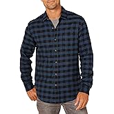 Amazon Essentials Men's Flannel Shirts Long Sleeve, Slim-Fit Button Down Plaid