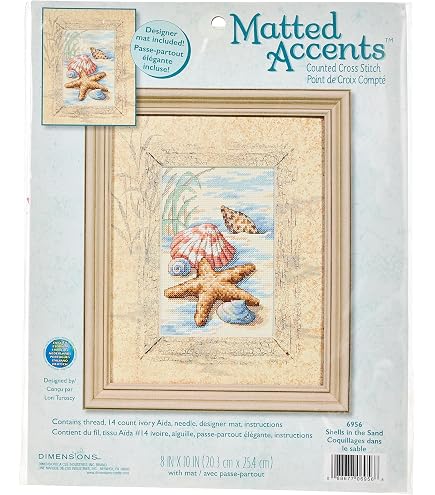 Dimensions Colored Beach Chairs Cross Stitch Kit - 14 Count Light Blue Aida, 7x14 Inch Finished Size