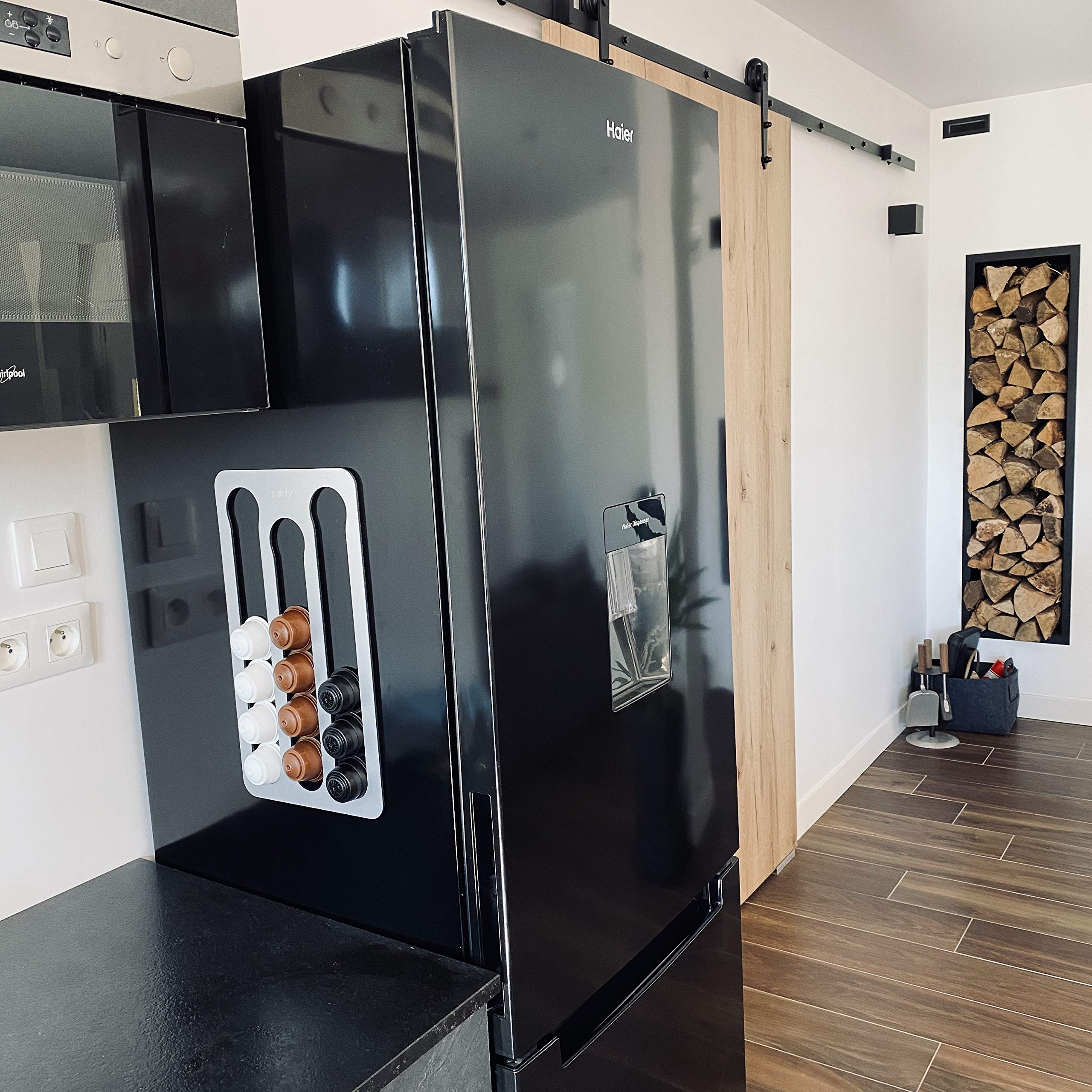 PODY® • Stand, storage for pods, coffee pods • Magnetic • Dolce Gusto compatible • Aluminium composite silver