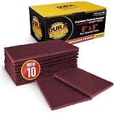 Dura-Gold 6" x 9" Maroon General Purpose Scuff Pads, Box of 10 - Scuffing | Scouring, Sanding, Paint Primer Prep Adhesion Scratch - Surface Preparation Automotive Car Auto Body Woodworking Wood