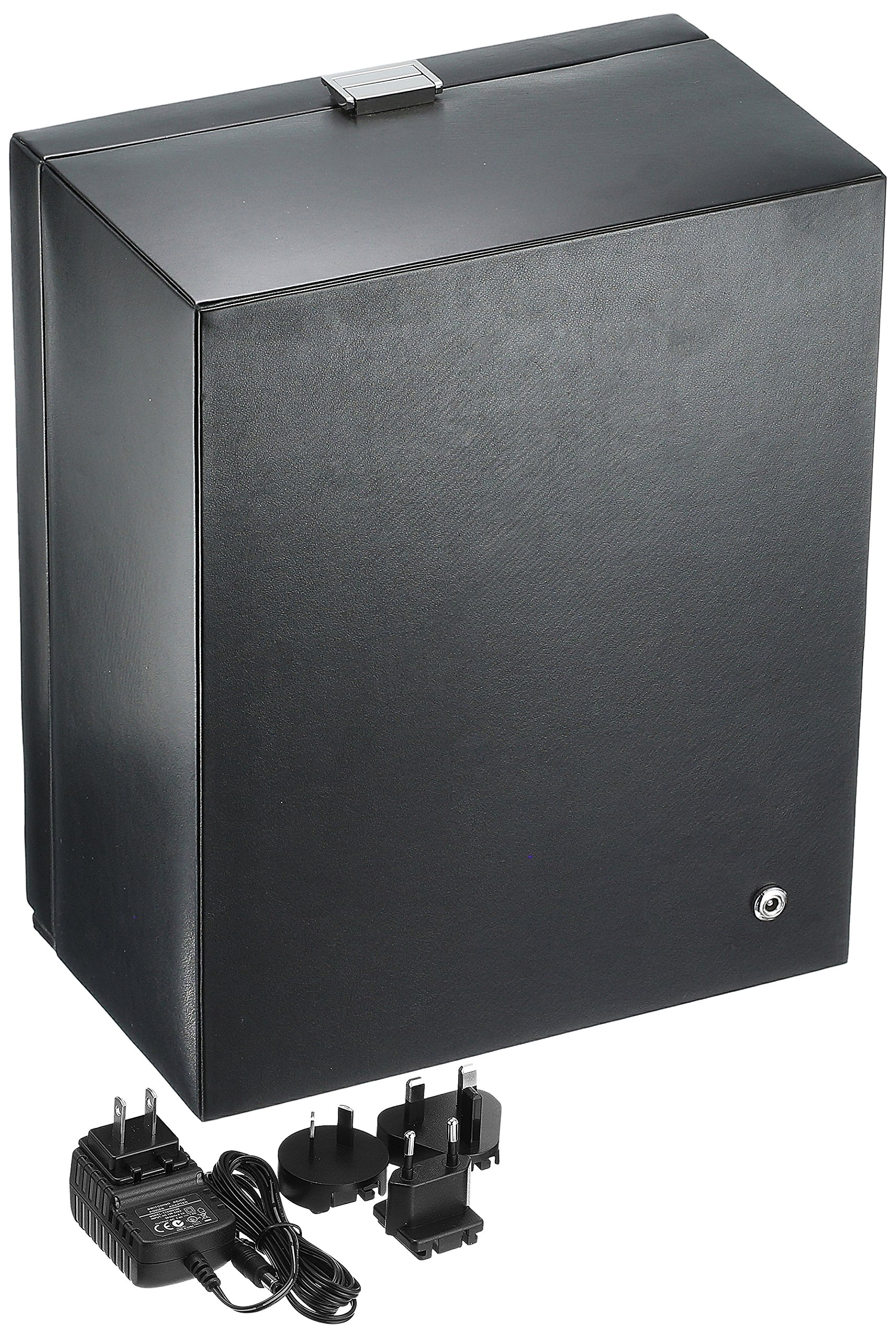 WOLF 270602 Heritage 4 Piece Watch Winder with Cover, Black