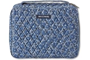 Bella Taylor Quilted Bible Cover for Women - Large Study Bible Case - Navy Floral