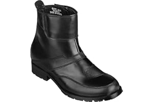 CALTO Men's Invisible Height Increasing Elevator Shoes - Black Leather Zipper High-top Biker Boots - 3.3 Inches Taller - G6251 - Size 8 D(M) US