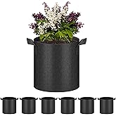HealSmart 6-Pack 2 Gallon Nonwoven Grow Bags, Aeration Fabric Pots with Handles, Suitable for Garden Fruits, Vegetables and Flowers, Black