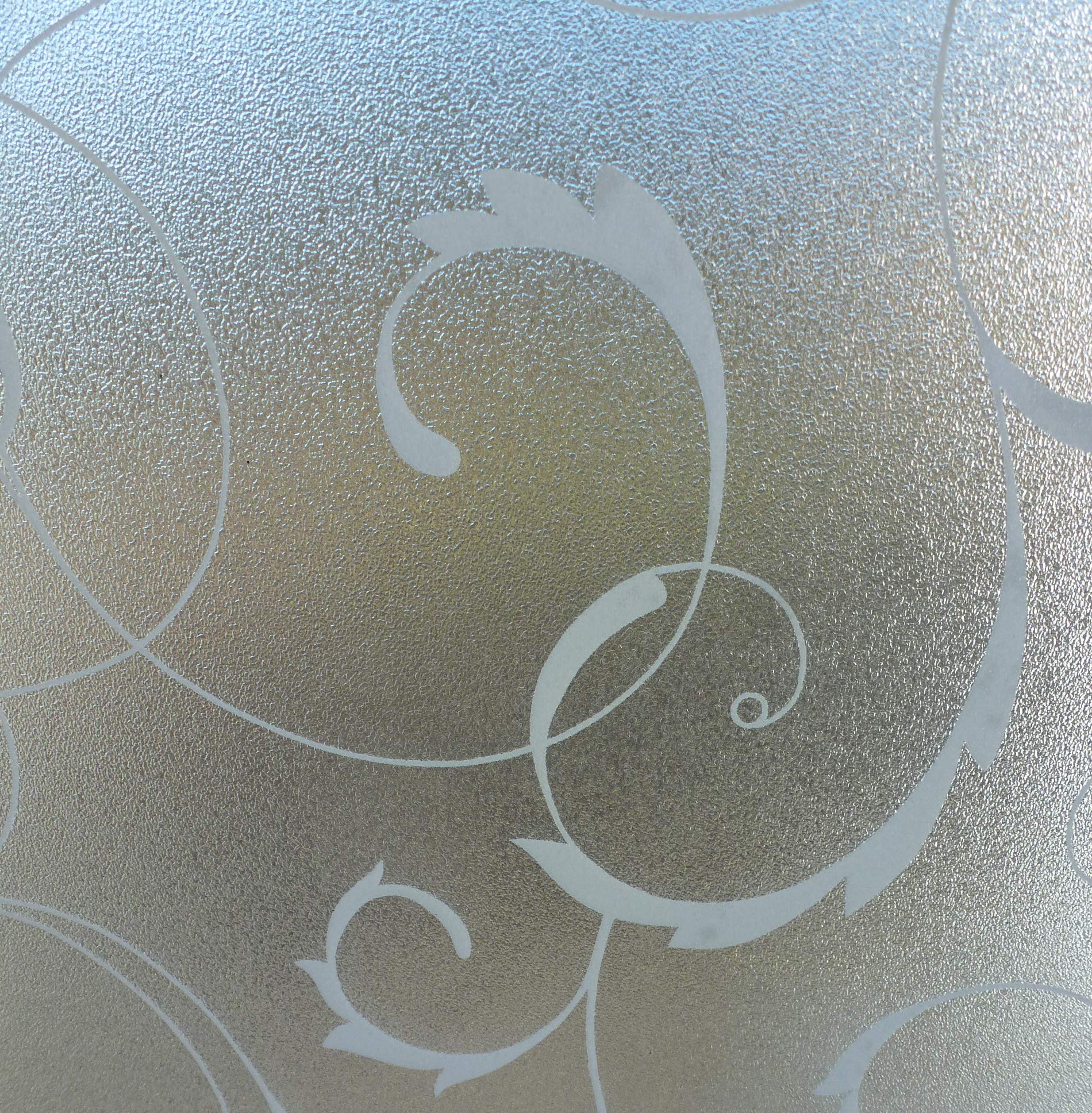 Venilia Window Film Static Vitrostatic Swirl Privacy Screen Frosted Glass Film Window Film for Shower Cubicle Glass Decorative Film PVC Transparent 90 cm x 1.5 m 200 µm (Thickness 0.2 mm) 54663
