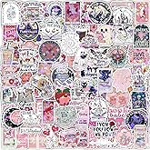 200Pcs Romance Holographic Stickers for Kindle, Glitter Book Sticker Pack with Romantic Gift Box Packaging, Vinyl Bookish Decals for Laptop Phone Ebook Readers Water Bottle Scrapbook Journal