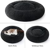Bedsure Plush Round Cat Bed 60x60x14cm Dark Grey OEKO-TEX Safe view 2