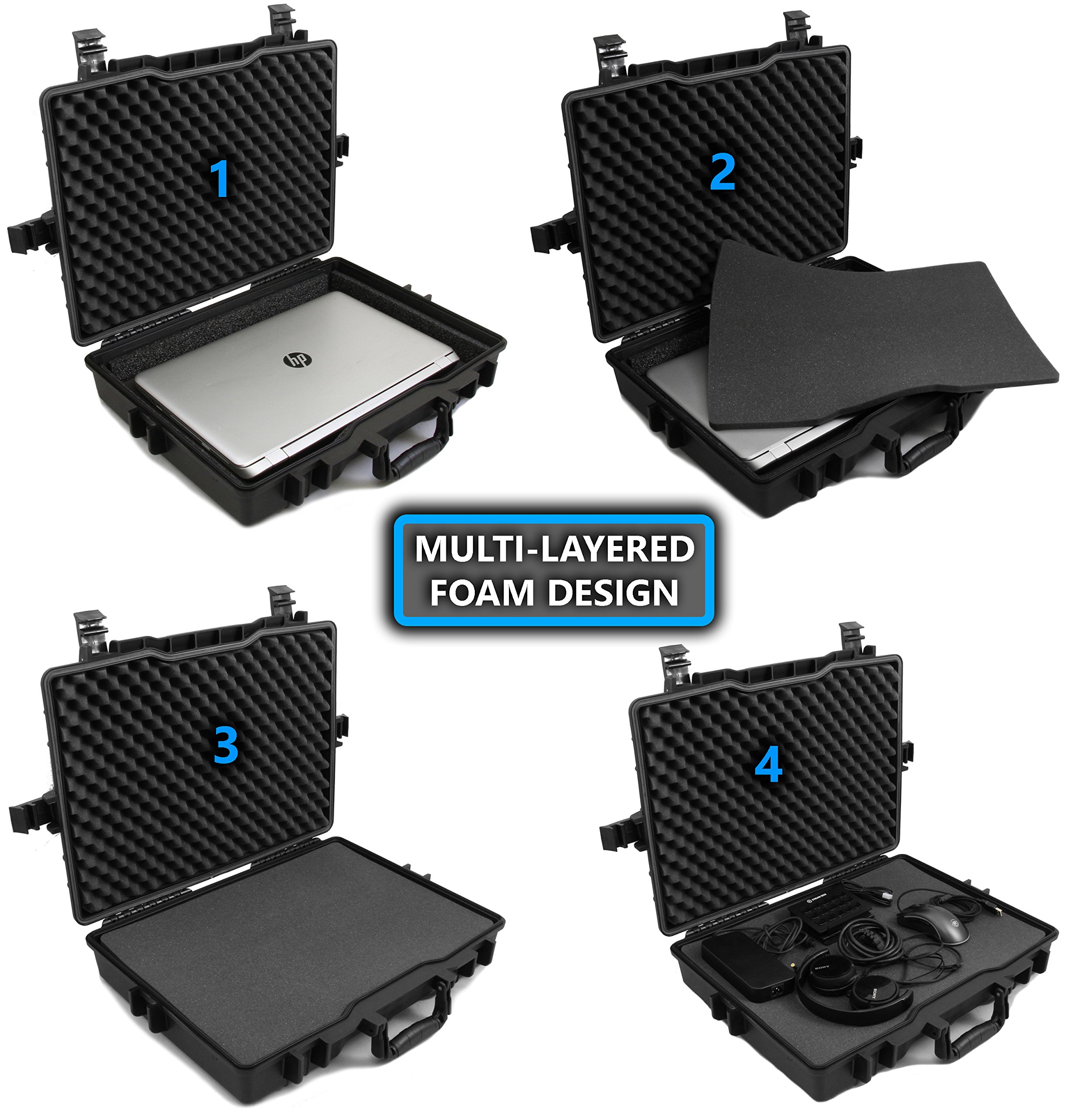 Casematix Waterproof Laptop Hard Case for 15 17 inch Gaming Laptops