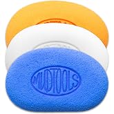 Mudtools MudSponge 3-Pack Set - White, Orange &amp; Blue Pottery Sponges | Tight-cell surface finishing, absorbent wheel throwing and open-cell workhorse tools for clay and ceramics; made in the USA