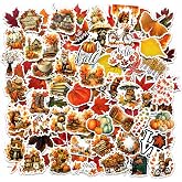 Fall Stickers Thanksgiving Autumn Waterproof Vinyl Sticker Pack 100pcs | Not Repeated, Fall Leaves Stickers for Scrapbooking Crafts, Classroom, Water Bottle