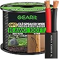 GearIT 16/2 Speaker Wire (100 Feet) 16AWG Gauge - Outdoor Direct Burial in Ground/in Wall / CL3 CL2 Rated / 2 Conductors - OFC Oxygen-Free Copper, Black 100ft
