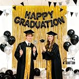 GREATRIL Gold Fringe Curtain Backdrop Pack of 2 1m x 2.5m Foil Tinsel Party view 5