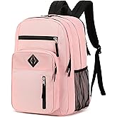 Laptop Backpack 17 inch for Women Men Large College Bookbags Waterpoof Work Business Travel Backpacks Kids School Bag for Girls Boys Students Teens Elementary Schoolbag Casual Daypack Sport-Pink