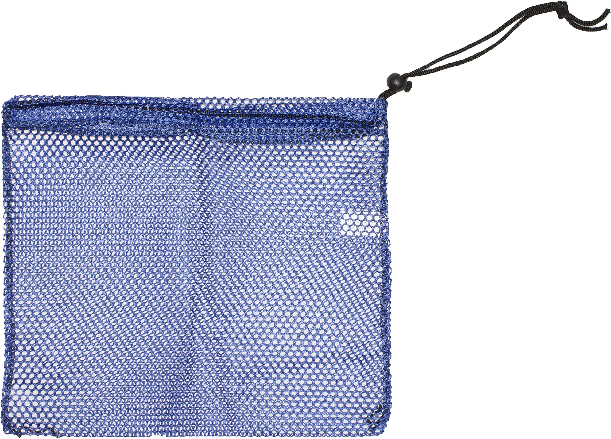 Mesh Seashell Collection Bag (12 x 12 inches) with Shell Identification Guide (Dark Blue)