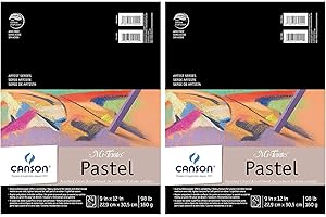 CANSON 2-Pack - Mi-Teintes Pastel Pad, Assorted Colors 9" x 12" Fold Over