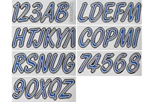 Hardline Products Series 400 Factory Matched 3-Inch Boat & PWC Registration Number Kit, Blue/Black - BLBKG400
