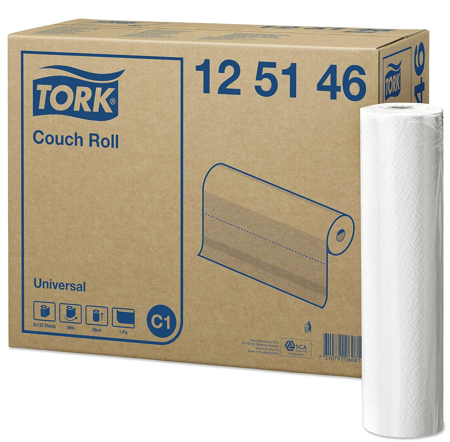 Tork One Ply Couch Roll Universal Hygienic Paper Massage Rolls