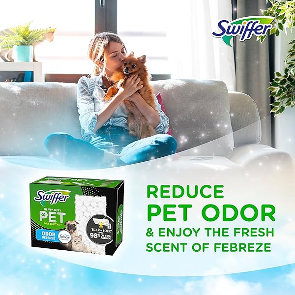 SWEEP + MOP, DRY PADS REFILL, FLOOR CLEANER FOR DIRT, DUST, HAIR, CLEANING CLOTHS FOR MOPPING HOME, BATHROOM, KITCHEN, ALL PURPOSE MULTI-SURFACE FLOOR WIPES, HEAVY DUTY, PET, 32 COUNT