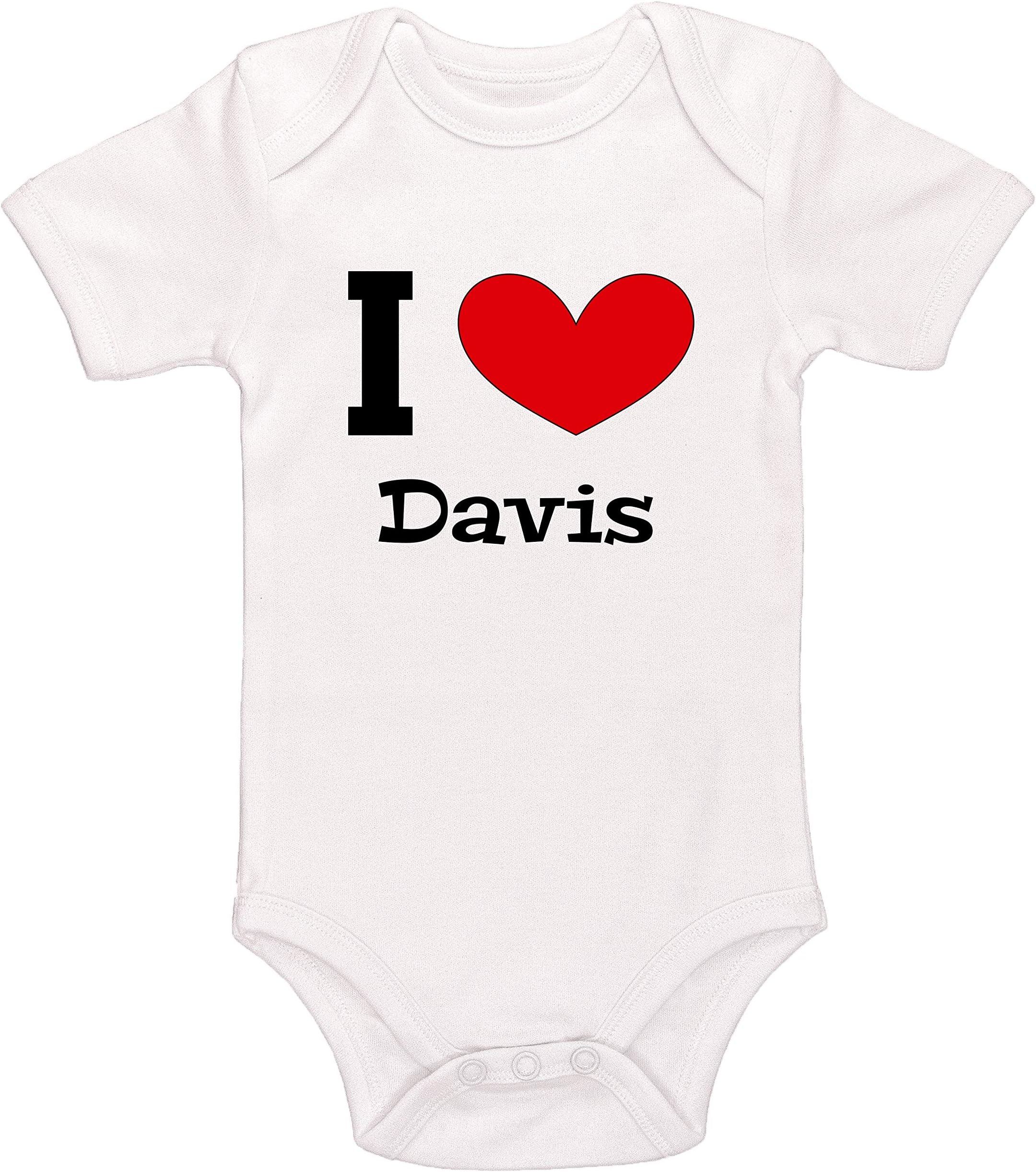 Kinacle I Love Davis Baby Bodysuit