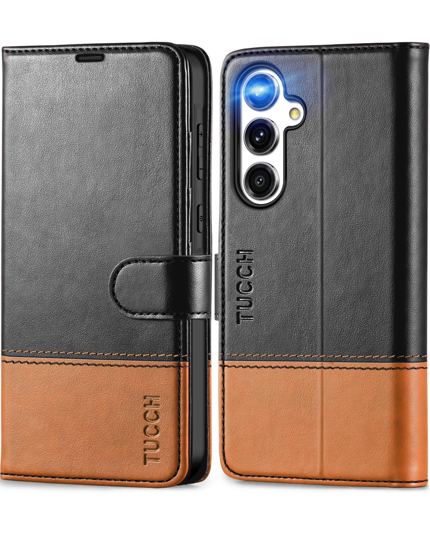 TUCCH Custodia Portafoglio Per Galaxy A54 5G – Con Blocco RFID E Supporto, Pelle Sintetica Nera - 4