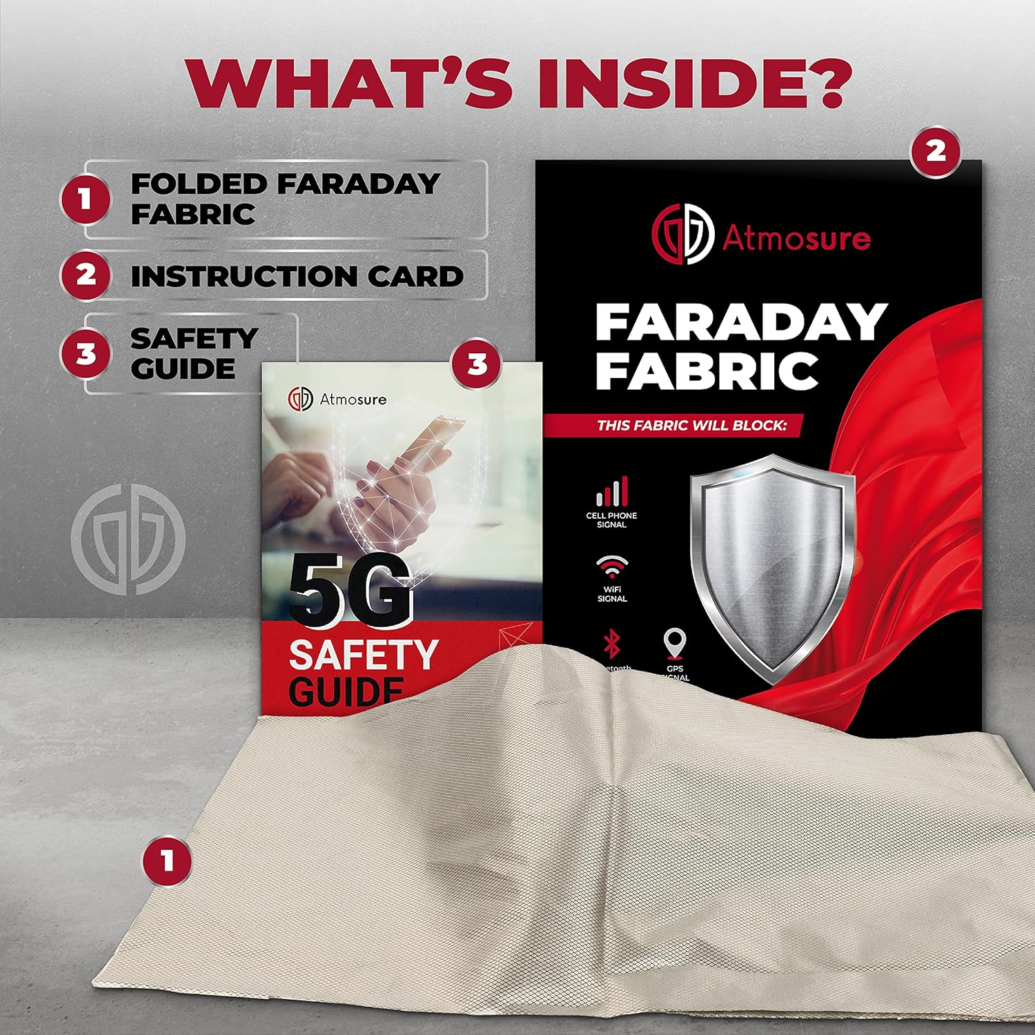 Atmosure 1 Yard Copper Faraday Fabric (44" x 36") — EMF Enclosure & Protection from Cellular Signal, WiFi, Bluetooth, GPS — DIY Wireless Shield Against EMI, EMP: Industrial & Scientific