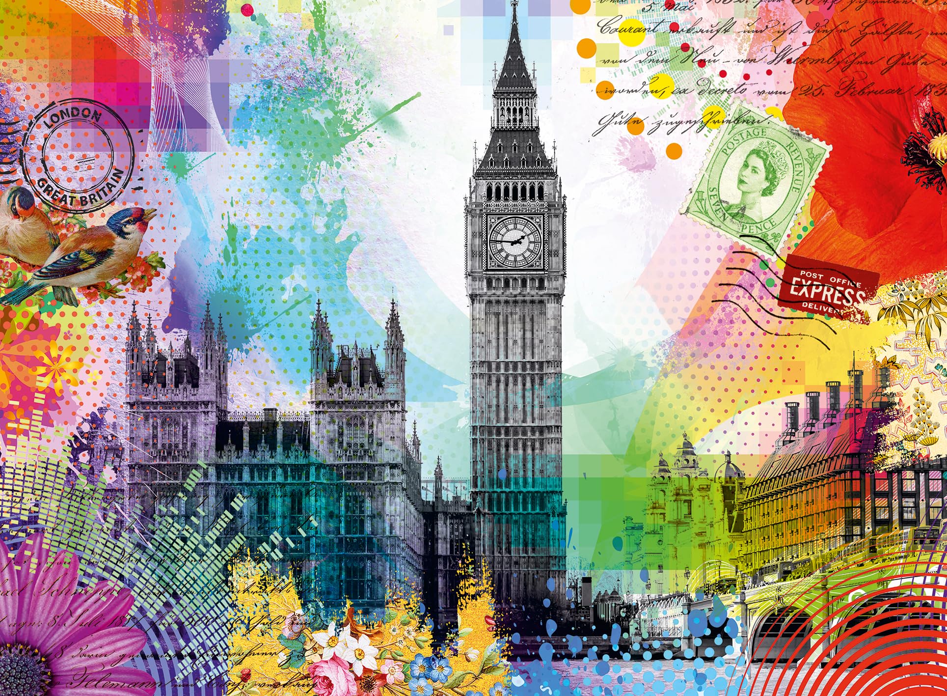 Ravensburger 12000309 - London Postcard - 500 pieces jigsaw puzzle – Puzzle for adults and kids age 12 years up, jigsaw London