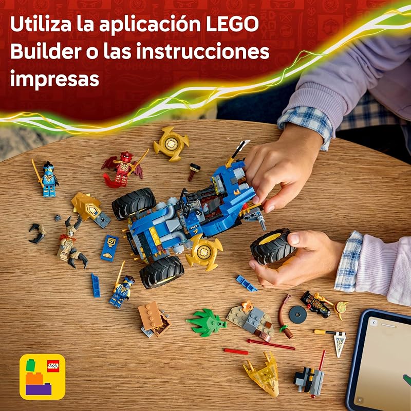 Ninjago 2in1 Carro Transformável do Jay - Camião com 5 Minifiguras Inc. Kai e NYA - Ninja Inc. Armas Shuriken, Espadas Catana Toy - Presente para crianças de 8+ anos e fãs da série - 71856