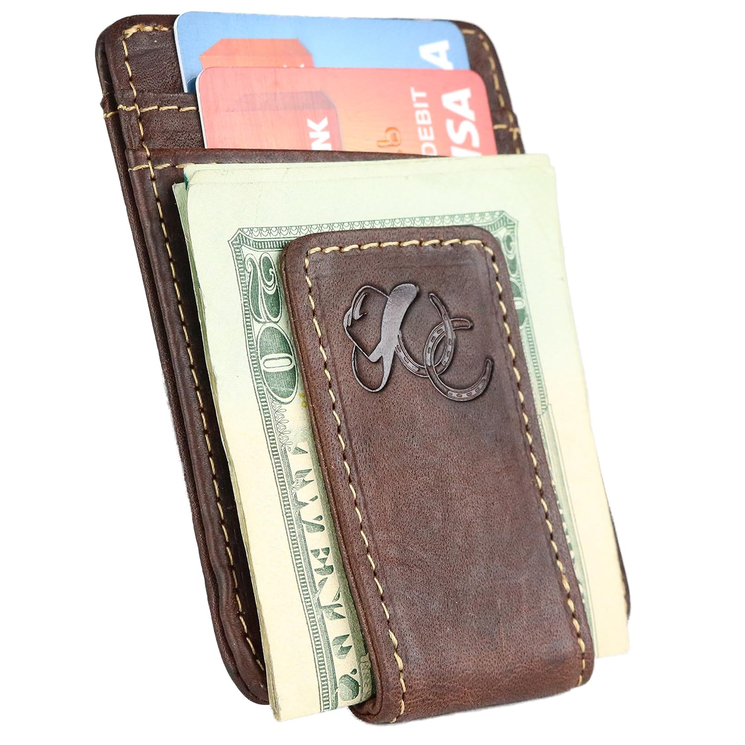 Mens Front Pocket Wallet with Money Clip by Urban Cowboy Genuine