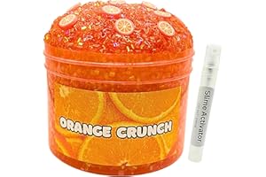 Squeezy Magic Slime - Orange Crunch Slime Like Peachybbies - Premium Clear Bingsu Slime Handmade in Canada, 8 oz., Scented, A