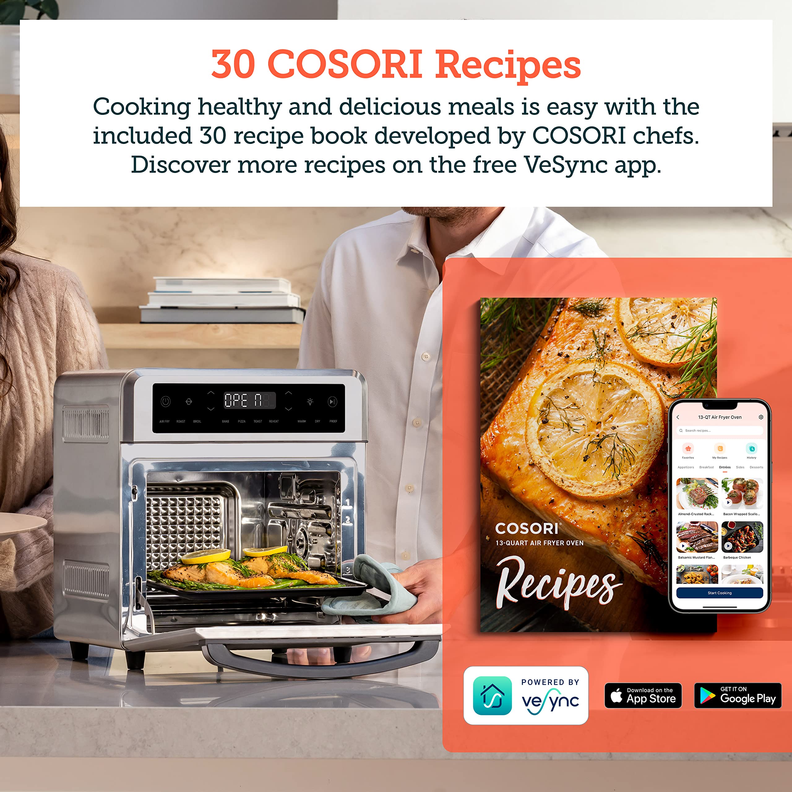 COSORI Air Fryer Oven,13 Qt Airfryer Toaster Oven,11in1 Functions with Rotisserie,Dehydrate